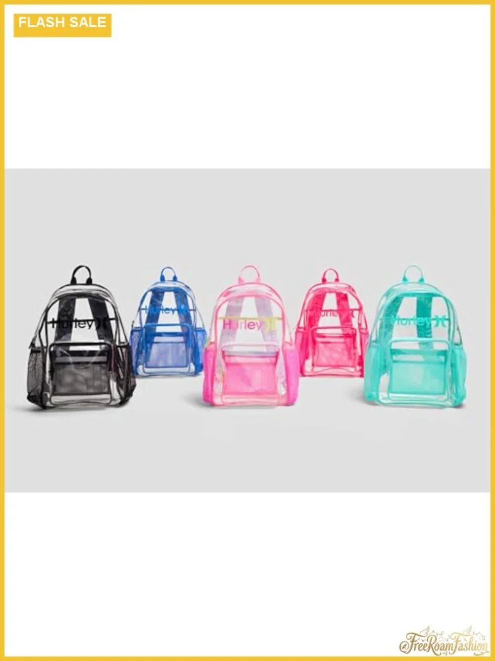 Clear Backpack with Adjustable Straps and Zippered Pocket for School